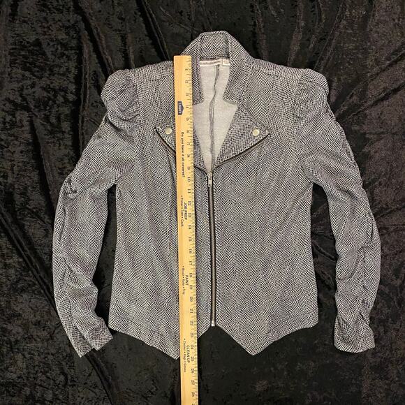 Ruched Shoulder Pads Vintage Faux Snake Skin full zip John Paul Richard Small - Picture 7 of 13